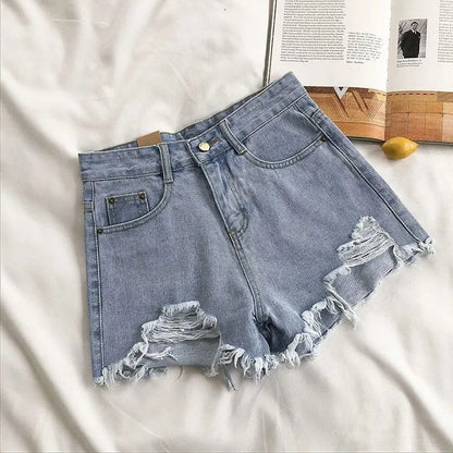 Denim Shorts Women Summer Fashion Casual High Waist Ripped Jean shorts