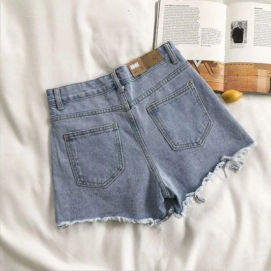 Denim Shorts Women Summer Fashion Casual High Waist Ripped Jean shorts